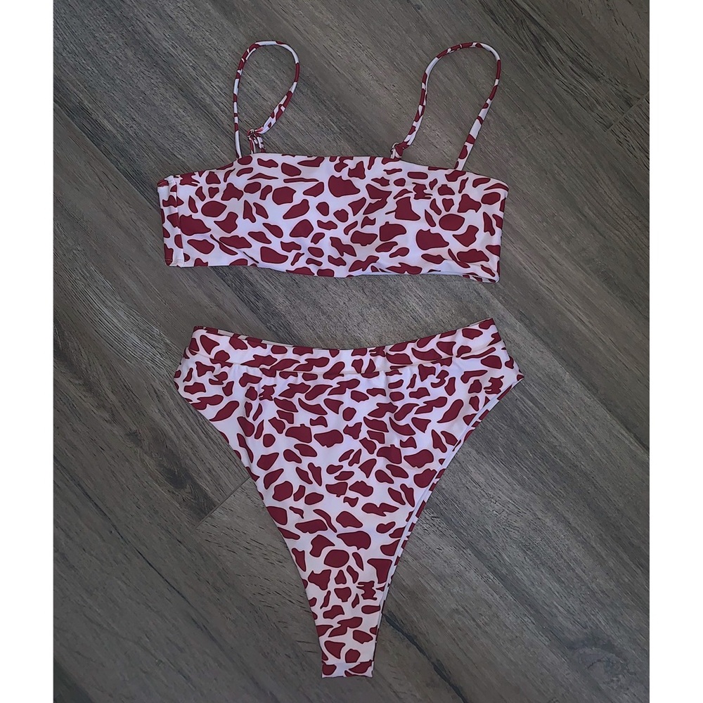 Aurelle Animal Print High Waisted Bikini Set